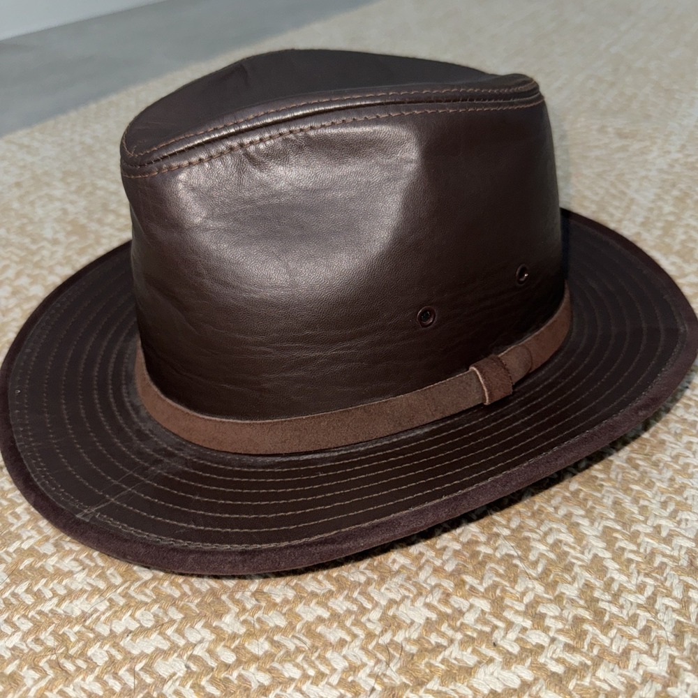 Henschel Hat Don Leather Safari Hat Brown Sz M - MSRP  $150 ** free shipping **